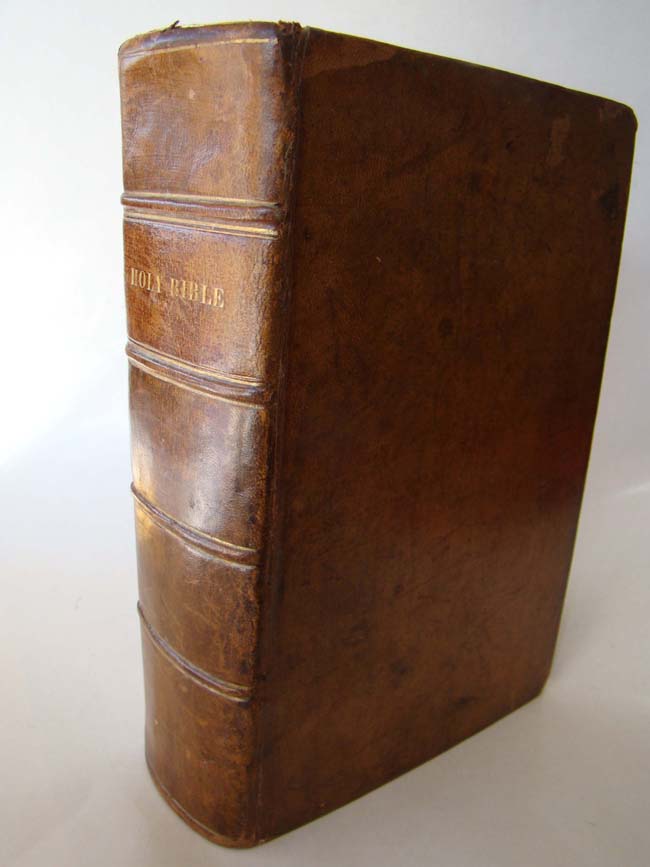 A HOLY BIBLE published by Towar & Hogan, Philadelphia, 1830, with family history and inscriptions